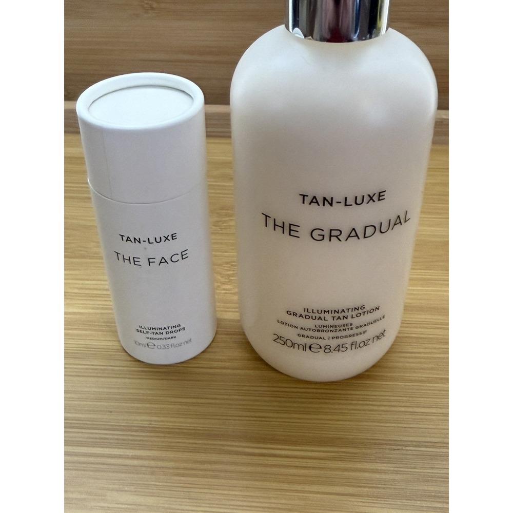 2 Piece Set Tan Luxe Self Tanning Tan Lotion 8.45 oz / The Face Drops  0.33 oz